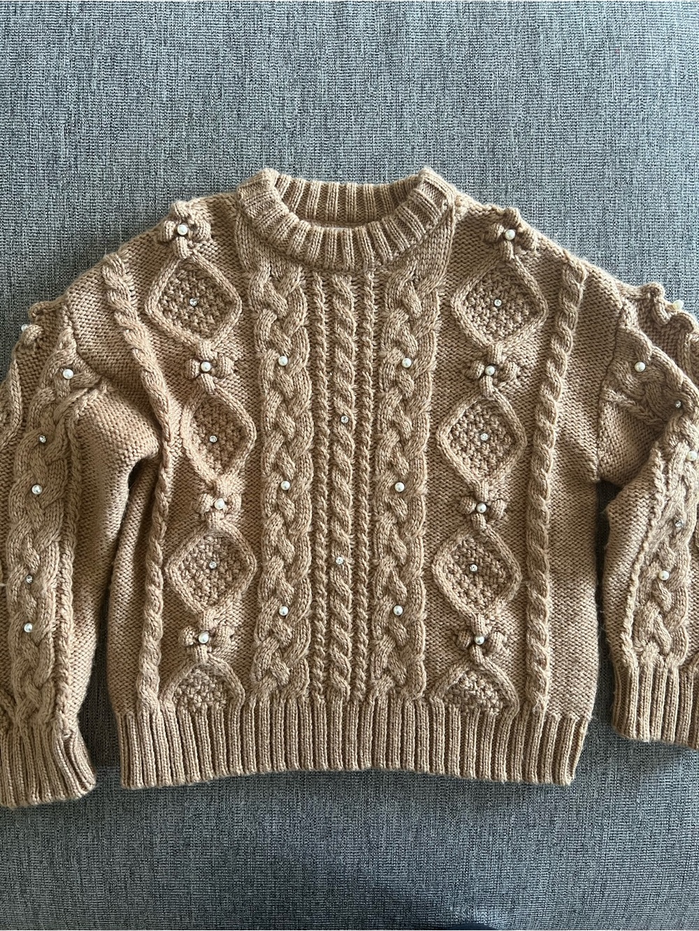 Zara Cable Knit Sweater for girls - Camel NWT